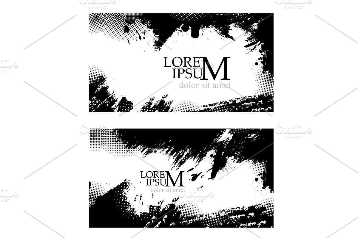Monochrome set backgrounds with, a Texture Illustration by Nenahliadava Design