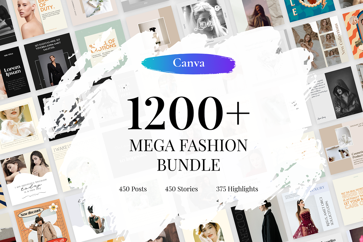 1200+ Fashion Canva Instagram Bundle, a Social Media Template by ...