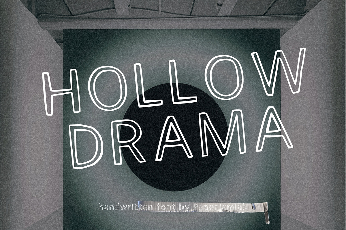 Hollow Drama. Handwritten font, a Handwritten Font by PaperJamLab (Photo 1 of 9)