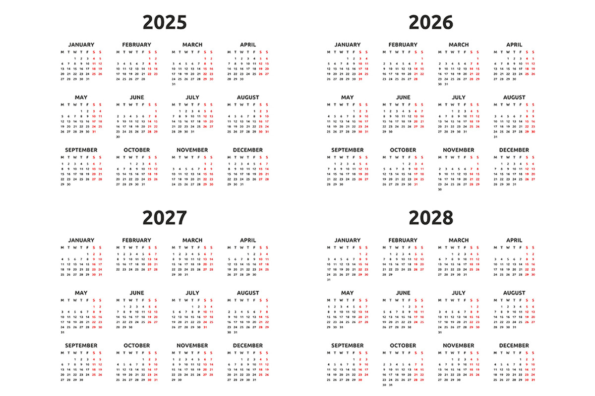Calendar 2025, 2026 and 2032, a Graphic by Volyk (Photo 1 of 7)