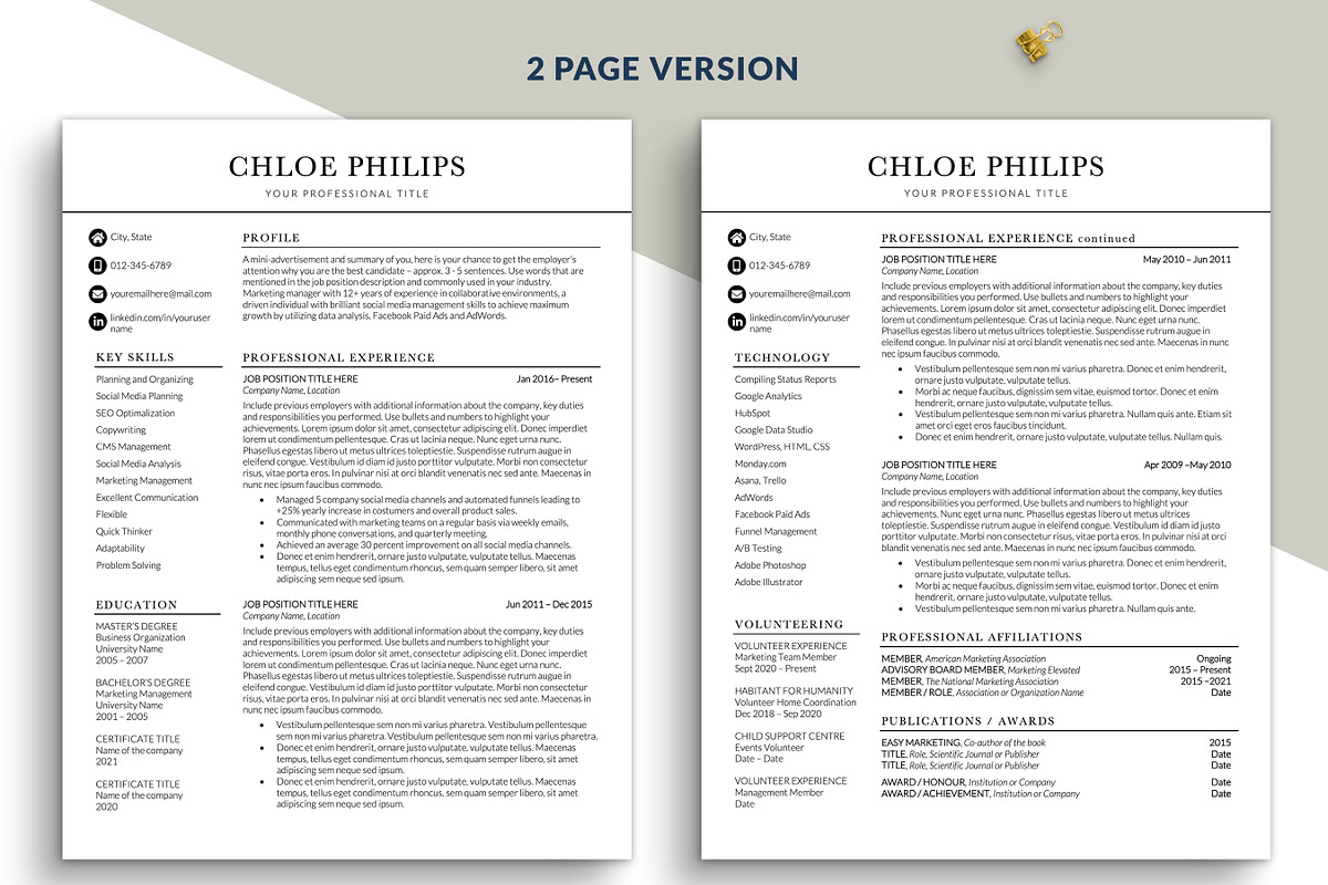 Minimal Modern CV Resume Template, a Resume Template by BestResumes.Co (Photo 2 of 8)