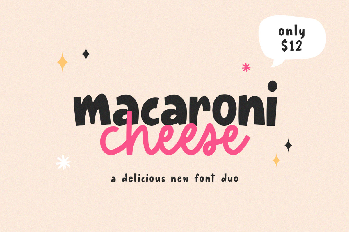 Macaroni Cheese Font Duo + Doodles, a Sans Serif Font by Salt & Pepper Designs (Photo 1 of 9)