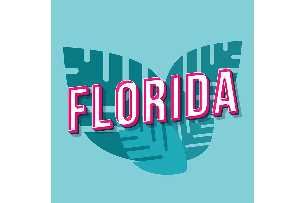 Florida vintage 3d vector lettering, a Templates & Theme by IMG Visuals