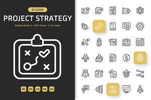 Project Strategy Icons, an Icon by Spacepixel Creative