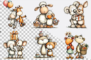 Whimsical Animals Best Friend Clipar, an Animal Illustration by SVGArt (Thumbnail 2 of 9)
