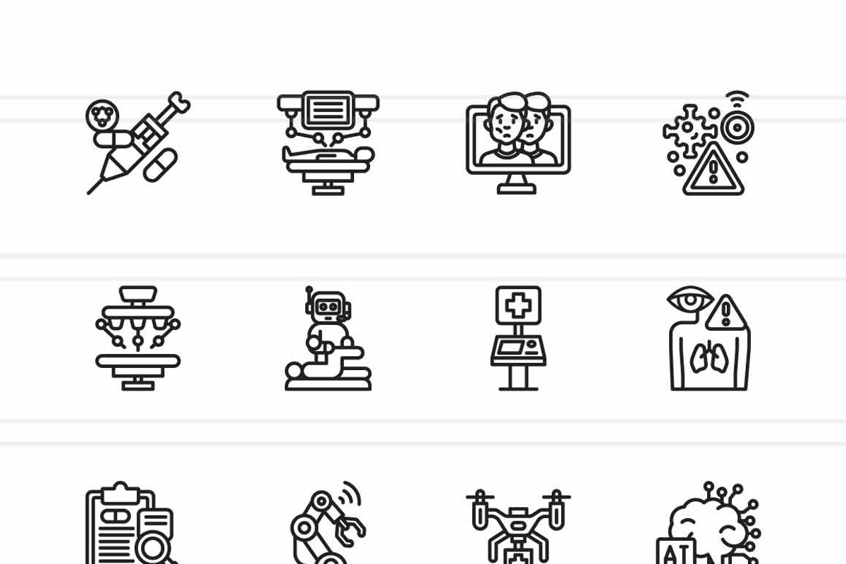 Advanced Healthcare Technology Icons, an Outline Icon by IconBunny (Photo 2 of 2)