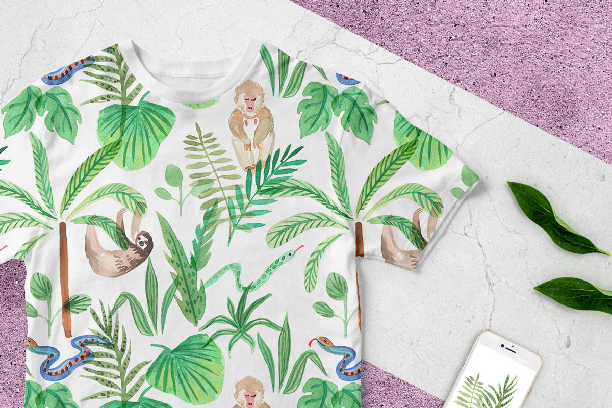 Jungle lifestyle.Watercolor set, an Animal Illustration by Anyuka (Photo 3 of 5)