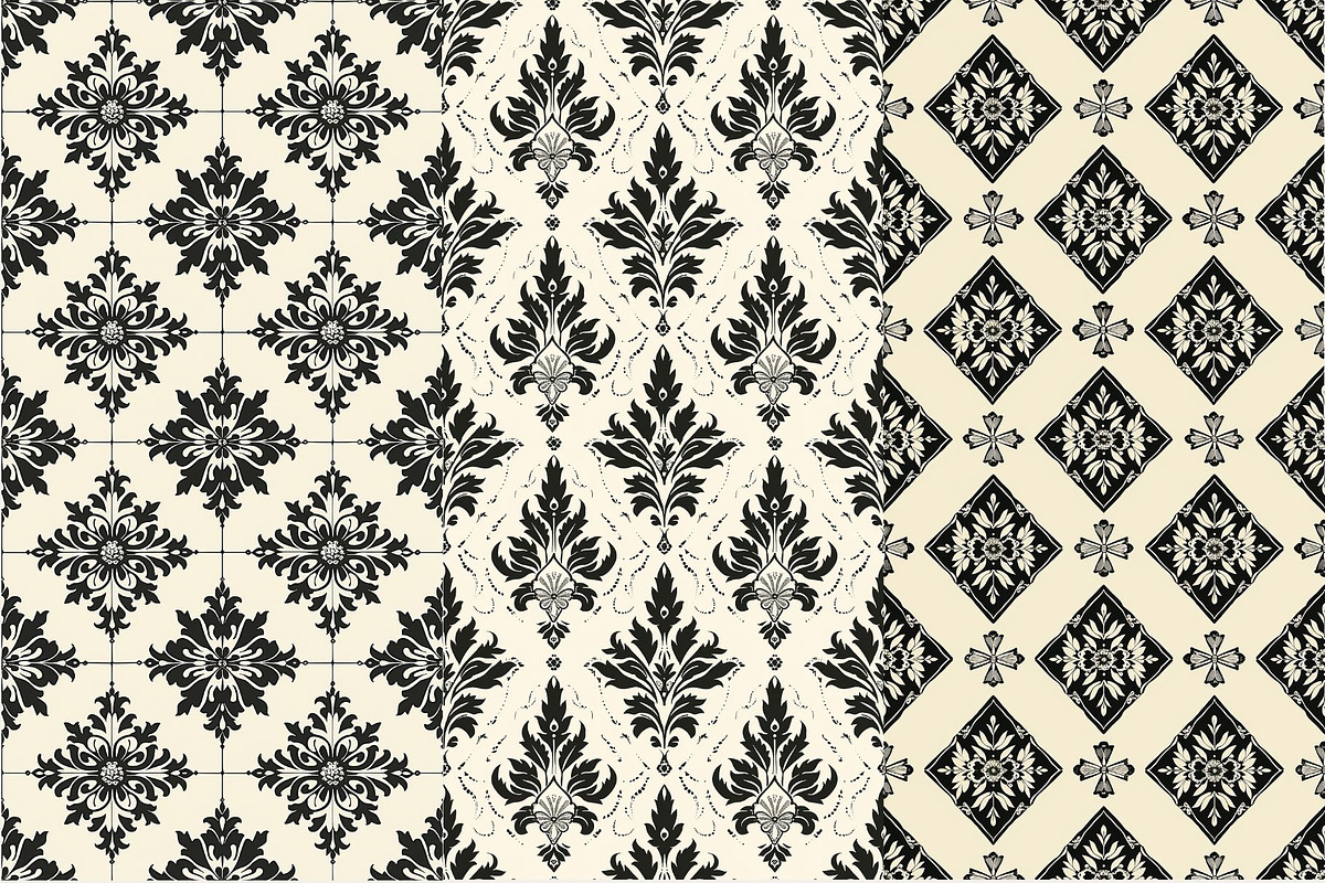 12 French Baroque Seamless Patterns, a Pattern Graphic by Inknfolly