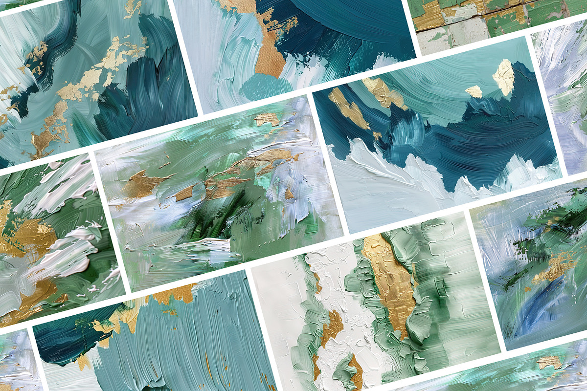 Emerald Gold Abstract Backgrounds, a Background Graphic by Elena Dorosh (Photo 3 of 8)