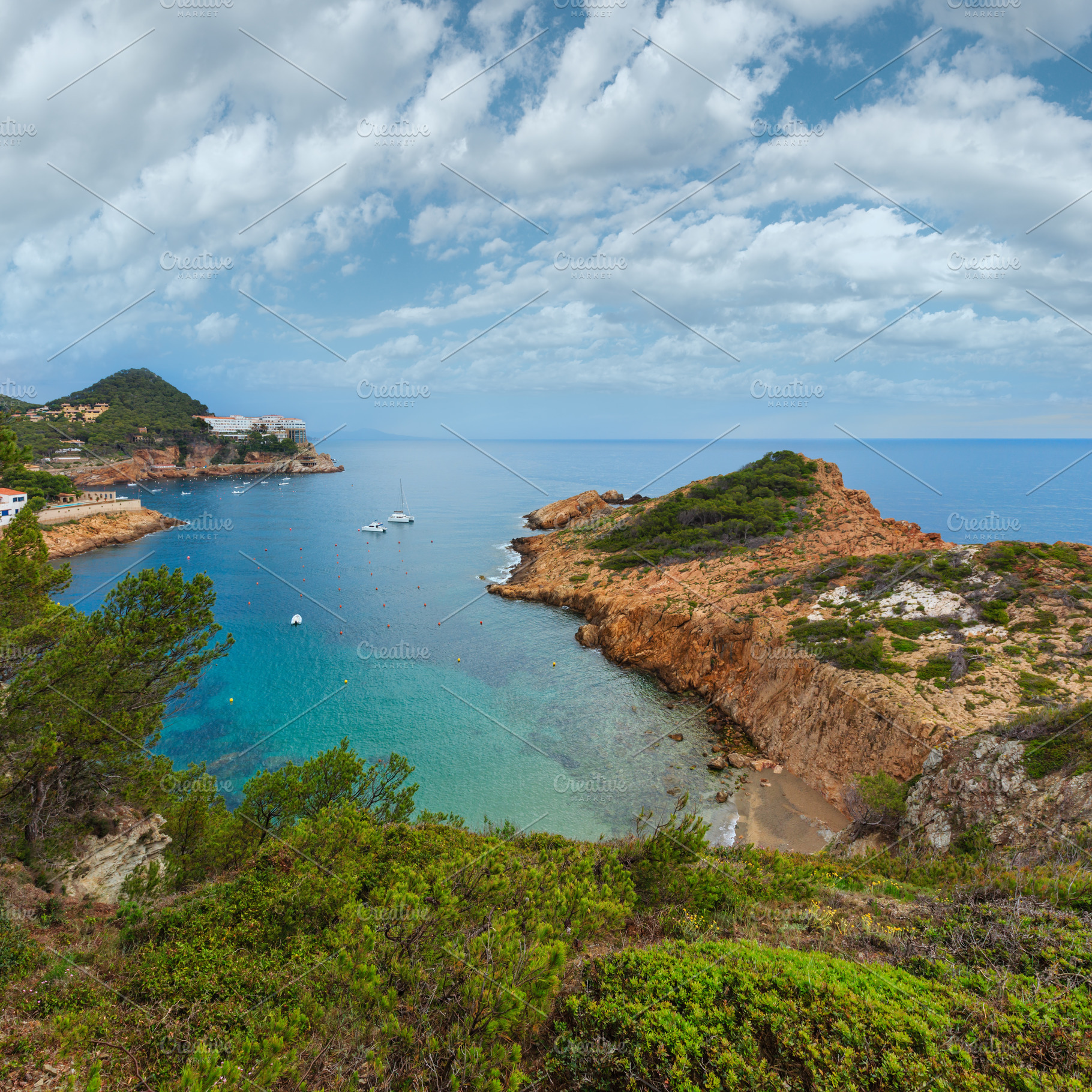 Summer sea bay (Spain)., a Nature Photo by YuriyB