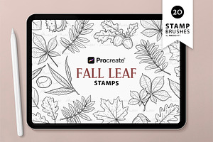 Fall Leaf Procreate Brush Stamps