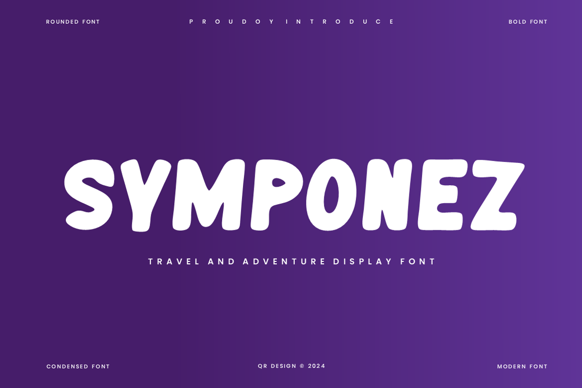 Symponez - Adventure Display Font, a Sans Serif Font by QR Design Studio (Photo 1 of 6)