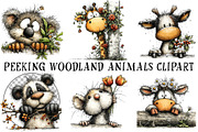 Peeking Woodland Animals Clipart, an Illustration by OK Design (Thumbnail 2 of 6)
