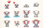 Cute Baby Elephants Clipart Elephant, an Illustration by CrexoraLab (Thumbnail 2 of 5)