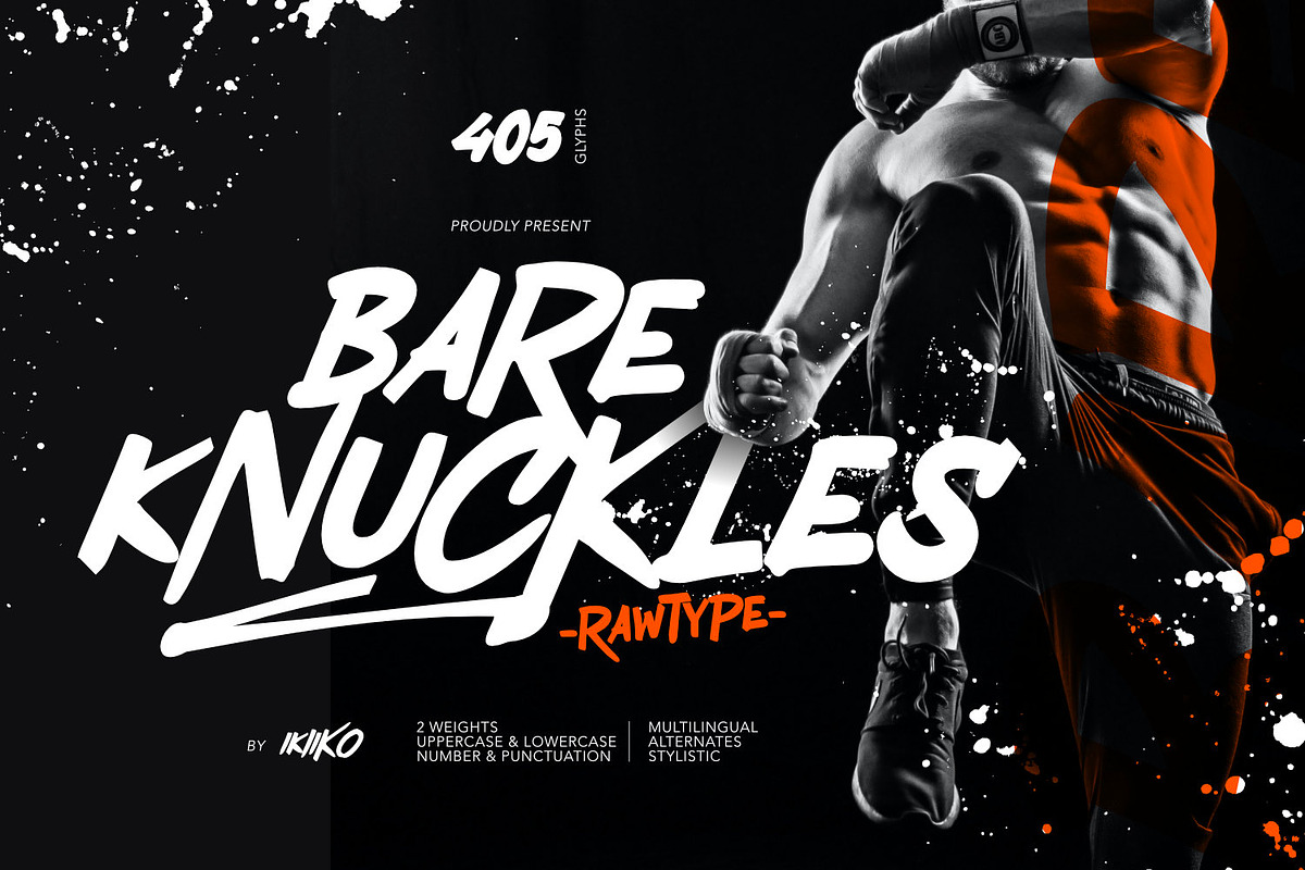 Bare Knuckles - Rawtype, a Script Font by ikiiko (Photo 1 of 7)