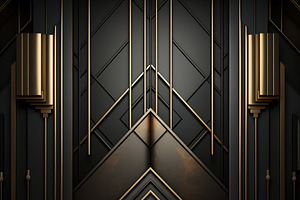 Art Deco Background. A Modern Geometric Wall Design Featuring A Combination Of