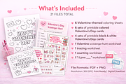 Valentine Coloring Pages & Activity, a Seasonal Illustration by MIRoots Design Studio (Thumbnail 2 of 5)
