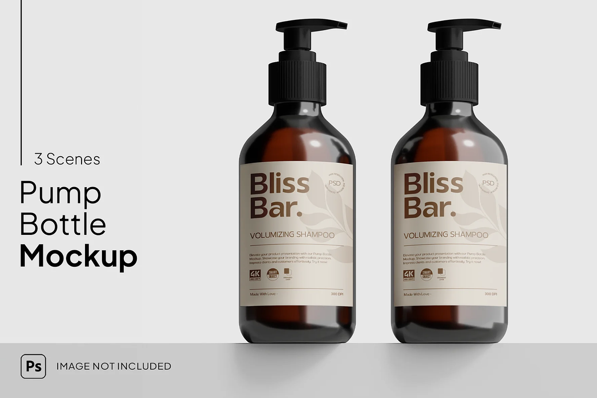 Pump Bottle Mockup Set, a Household Mockup by graphicsauce (Photo 1 of 4)