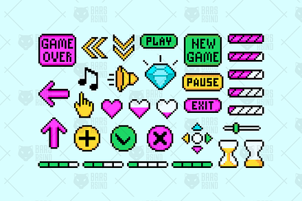 Game Pixel Icons, an Outline Icon by barsrsind