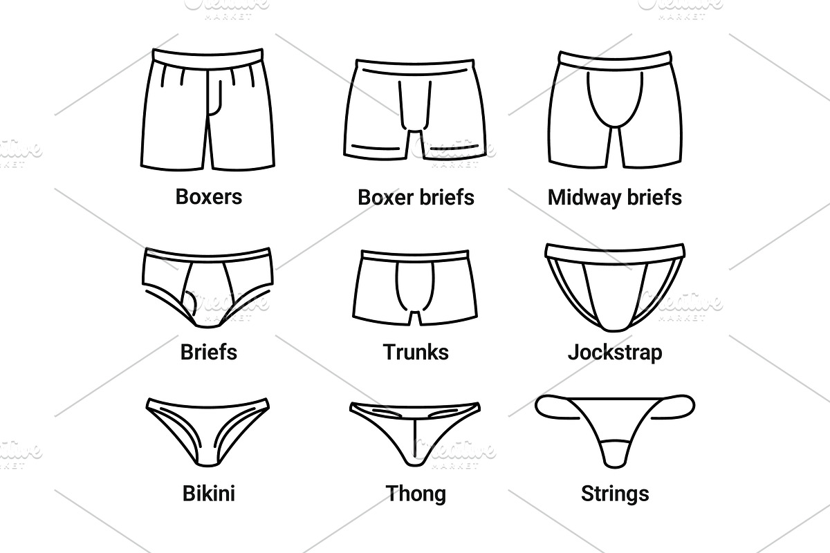 Mens underwear types. Male, an Illustration by Stock-Smart-Start
