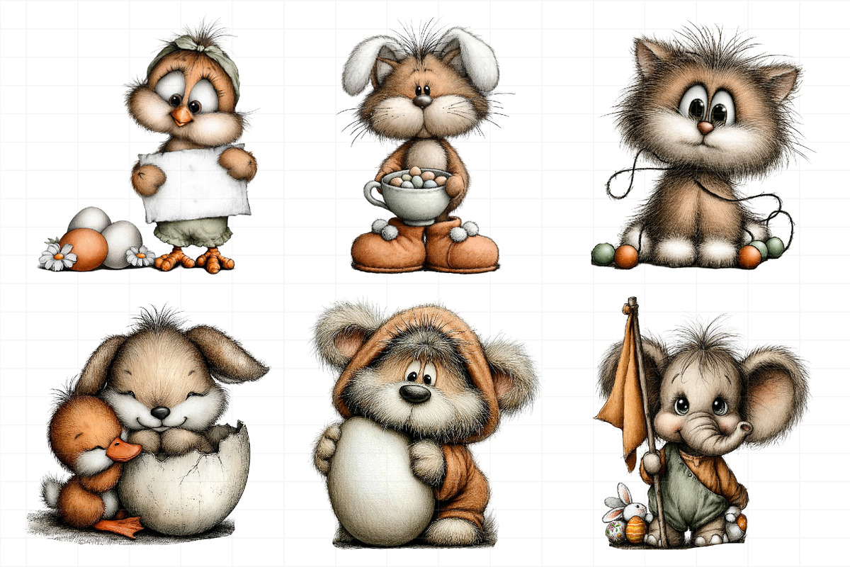 Whimsical Easter Animals Clipart, an Illustration by Daily.Designs (Photo 4 of 8)