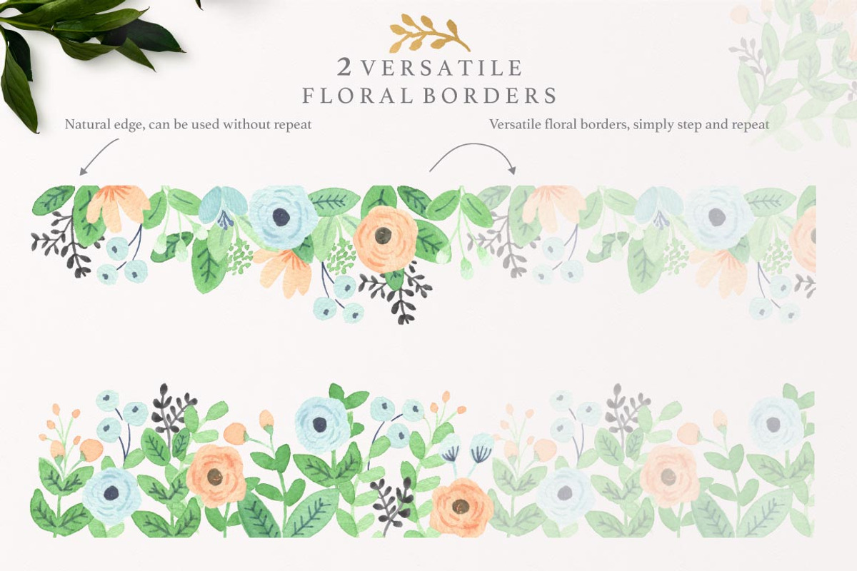 Dear Baby Watercolor Florals & Leaf, an Illustration by Momo Studio (Photo 8 of 14)