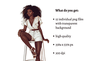 Black Girl in White Clothes PNG, a Person Illustration by Mash Mash Stickers (Thumbnail 2 of 9)