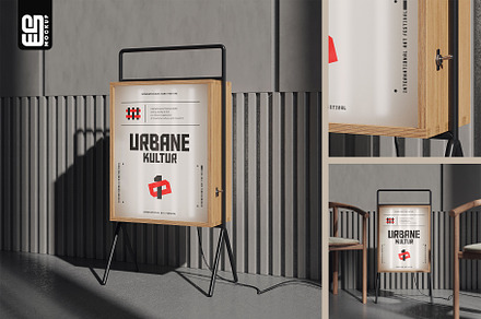 Adv Floor Standing Light Box Mockup