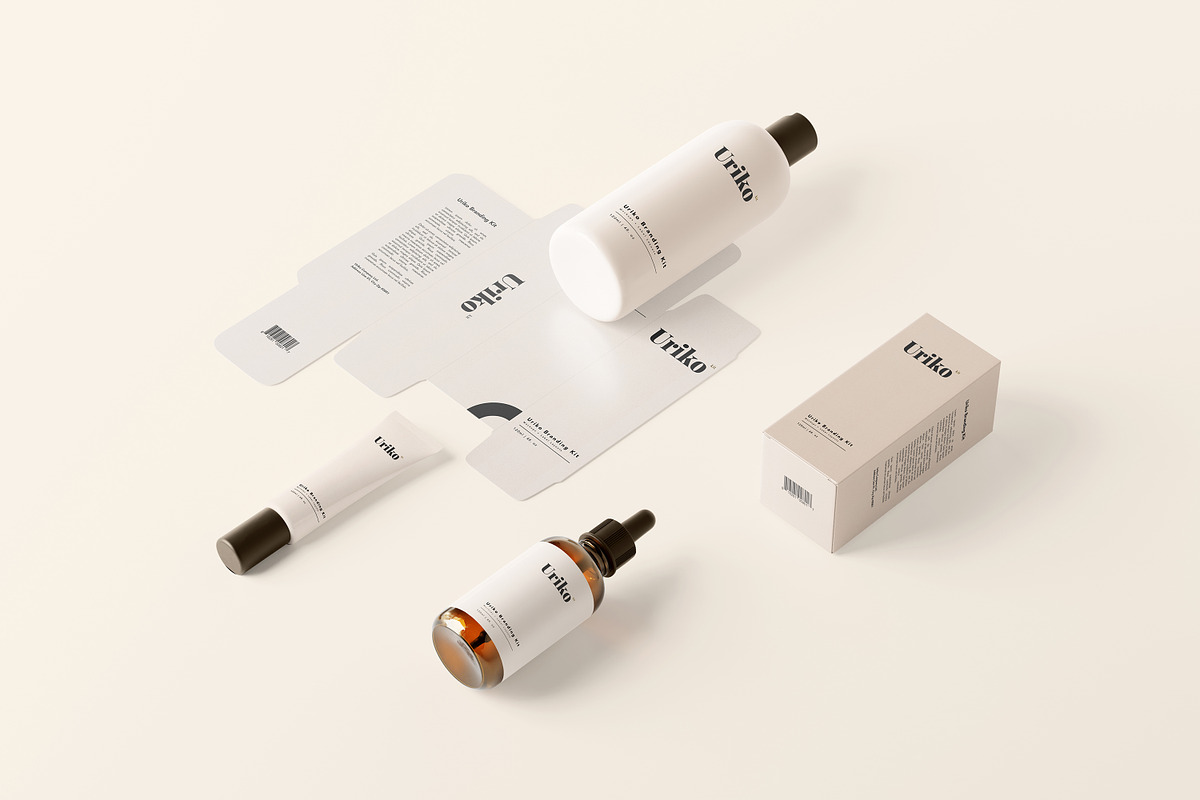 Uriko - Cosmetic Branding Kit, a Packaging Mockup by pmvch (Photo 5 of 26)