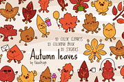 Cute Kawaii Autumn Leaves Character, a Seasonal Illustration by Palau (Thumbnail 1 of 12)
