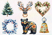 Christmas Scandinavian Folk Art Clip, an Illustration by Dream Creation (Thumbnail 4 of 7)
