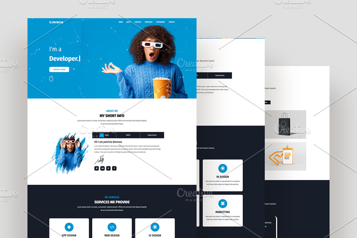 Personal Portfolio HTML Template, a Landing Page Template by nandinigraphics (Photo 2 of 3)
