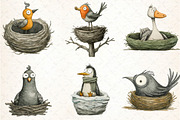 Quirky Funny Birds Clipart, an Illustration by DreamCafeArt (Thumbnail 8 of 8)