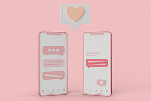 Phone with Notification Icons Mockup, an Advertising Mockup by skybluecreative