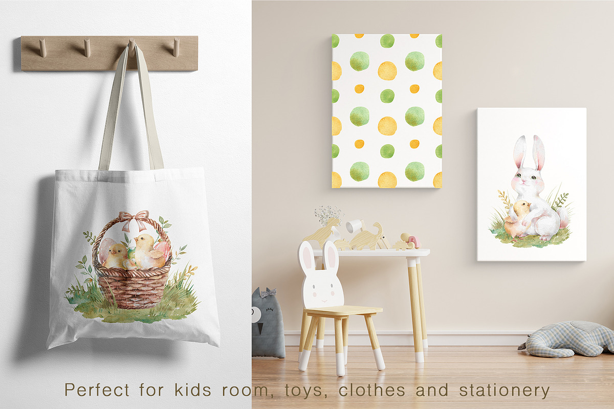 Easter Rabbits watercolor clipart, an Animal Illustration by Eva Kleinman (Photo 11 of 14)
