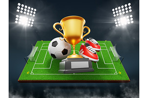 3d football field stadium with, a Sport Illustration by Marozhkastudio