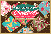 Mid-Century Cocktail Patterns, a Pattern Graphic by Firowerk (Thumbnail 1 of 4)