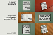 Magazines & Notebooks Mockup Bundle, a Books & Magazine Mockup by FURIOSO mockups (Thumbnail 1 of 14)