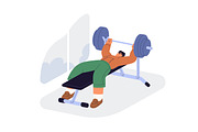People do sport exercises in gym set, a Sport Illustration by Good Studio (Thumbnail 14 of 15)