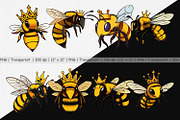 Bee with Crown Clipart, a Graphic by Artnoy (Thumbnail 2 of 5)