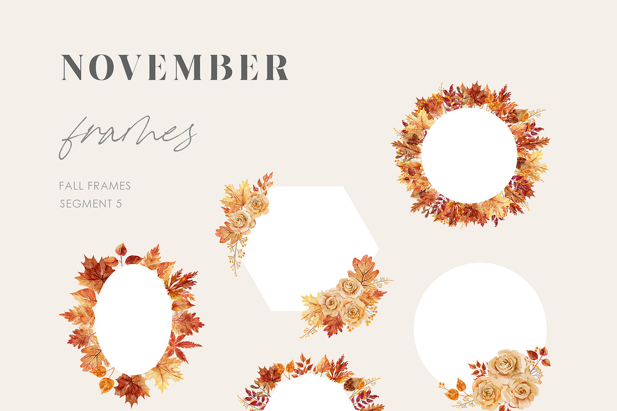 NOVEMBER Watercolor Fall Set, an Object Graphic by Kaleriia (Photo 6 of 11)