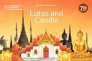 Lotus and Candle – Watercolor, a Person Illustration by CreativeValuation (Thumbnail 1 of 10)