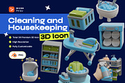 Cleaning & Housekeeping 3D Icon Set, an Environmental 3D Model by orenjidesign (Thumbnail 1 of 8)