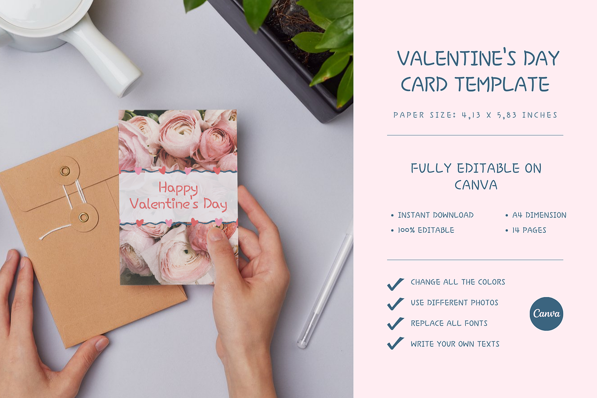 VALENTINE'S DAY CARD CANVA TEMPLATE, a Card Template by The Little Lily Studio (Photo 5 of 5)