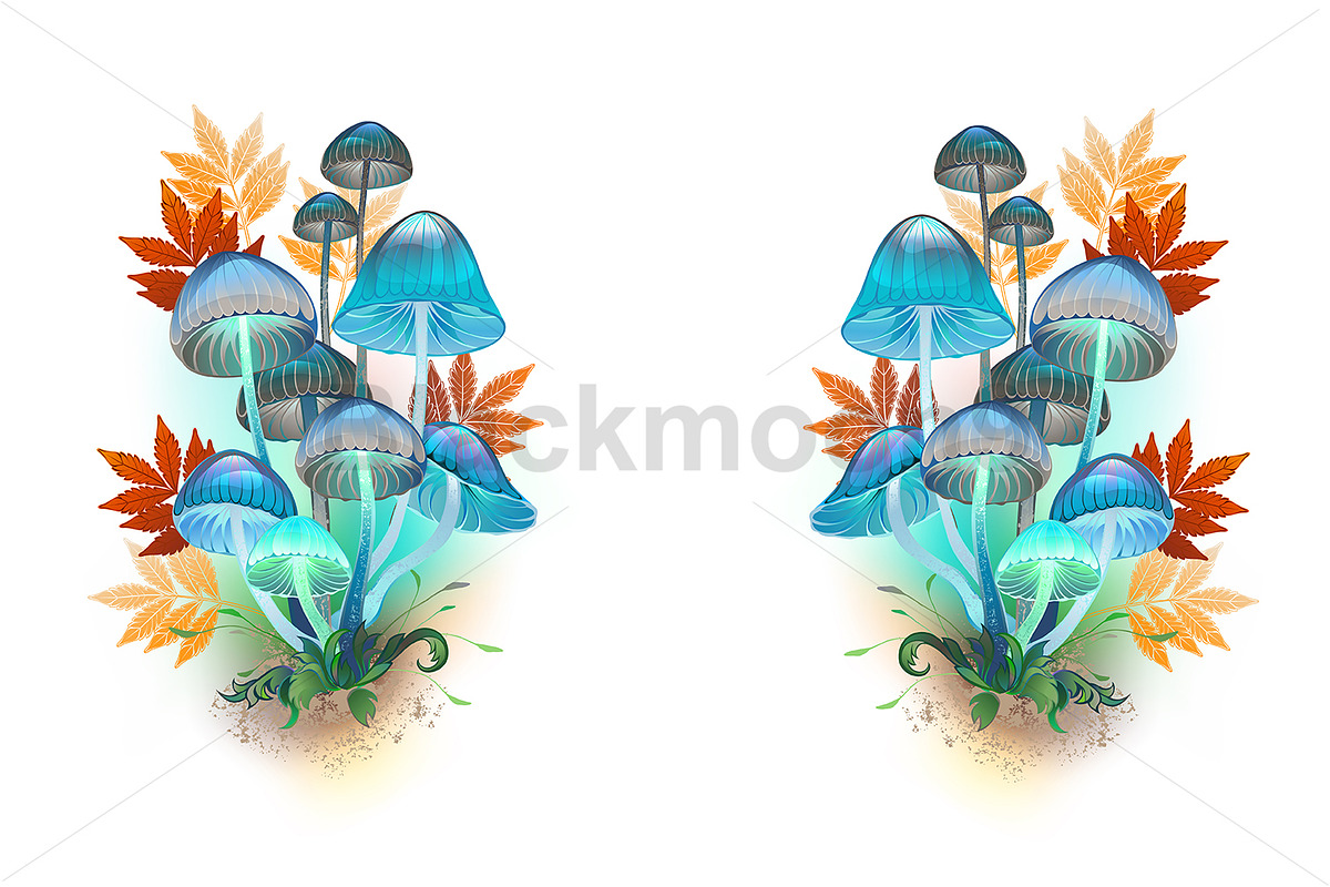 Composition with blue mushrooms, a Decorative Illustration by blackmoon9 (Photo 1 of 3)