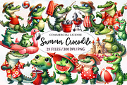 Summer Crocodile Character Clipart, an Illustration by Designworld (Thumbnail 1 of 6)