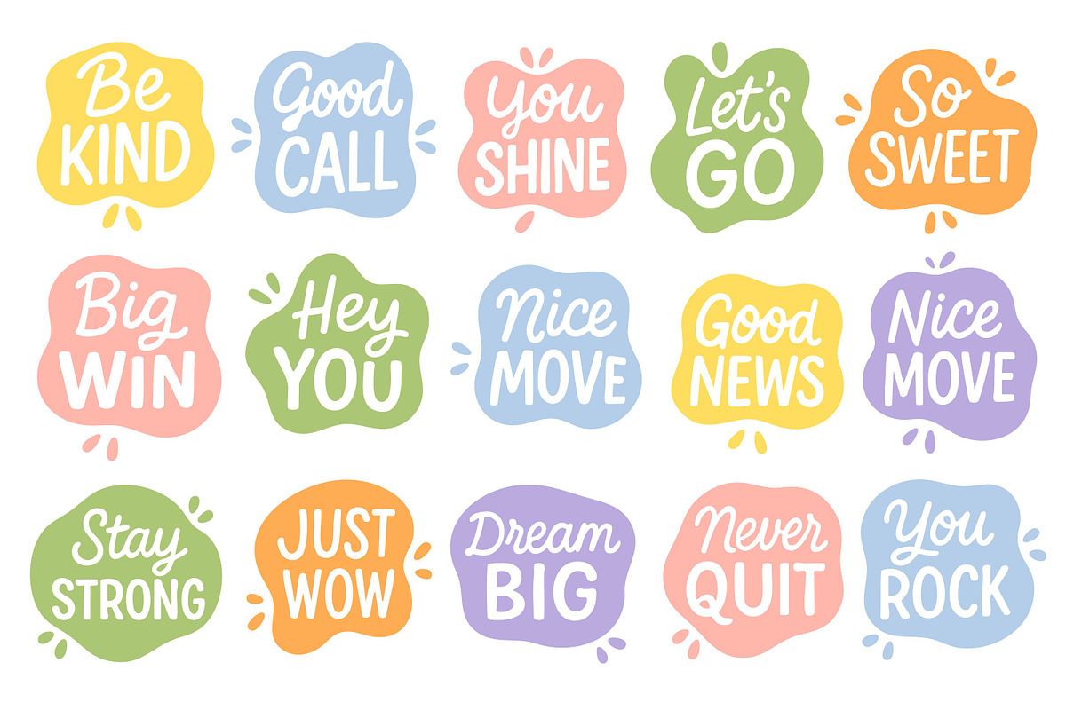Positive Quotes Set, a Decorative Illustration by ananastya (Photo 4 of 5)