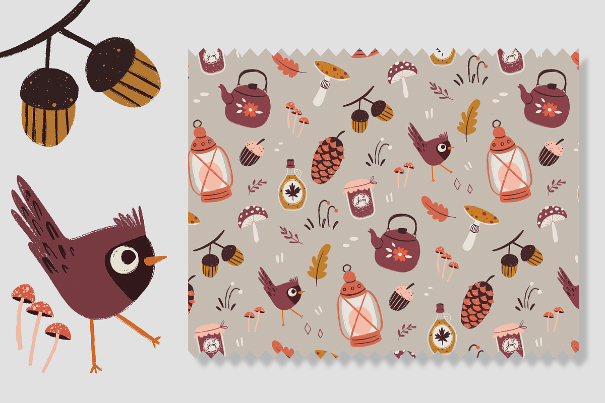Cozy Autumn Seamless Pattern Design, a Pattern Graphic by Lady Bruniere Design (Photo 9 of 13)