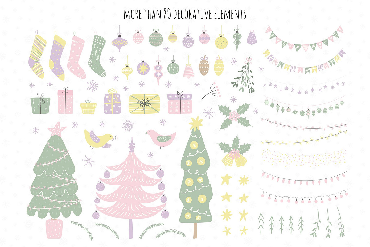 Funny Pastel Christmas Vector Art, a Seasonal Illustration by sceptical cactus (Photo 4 of 14)