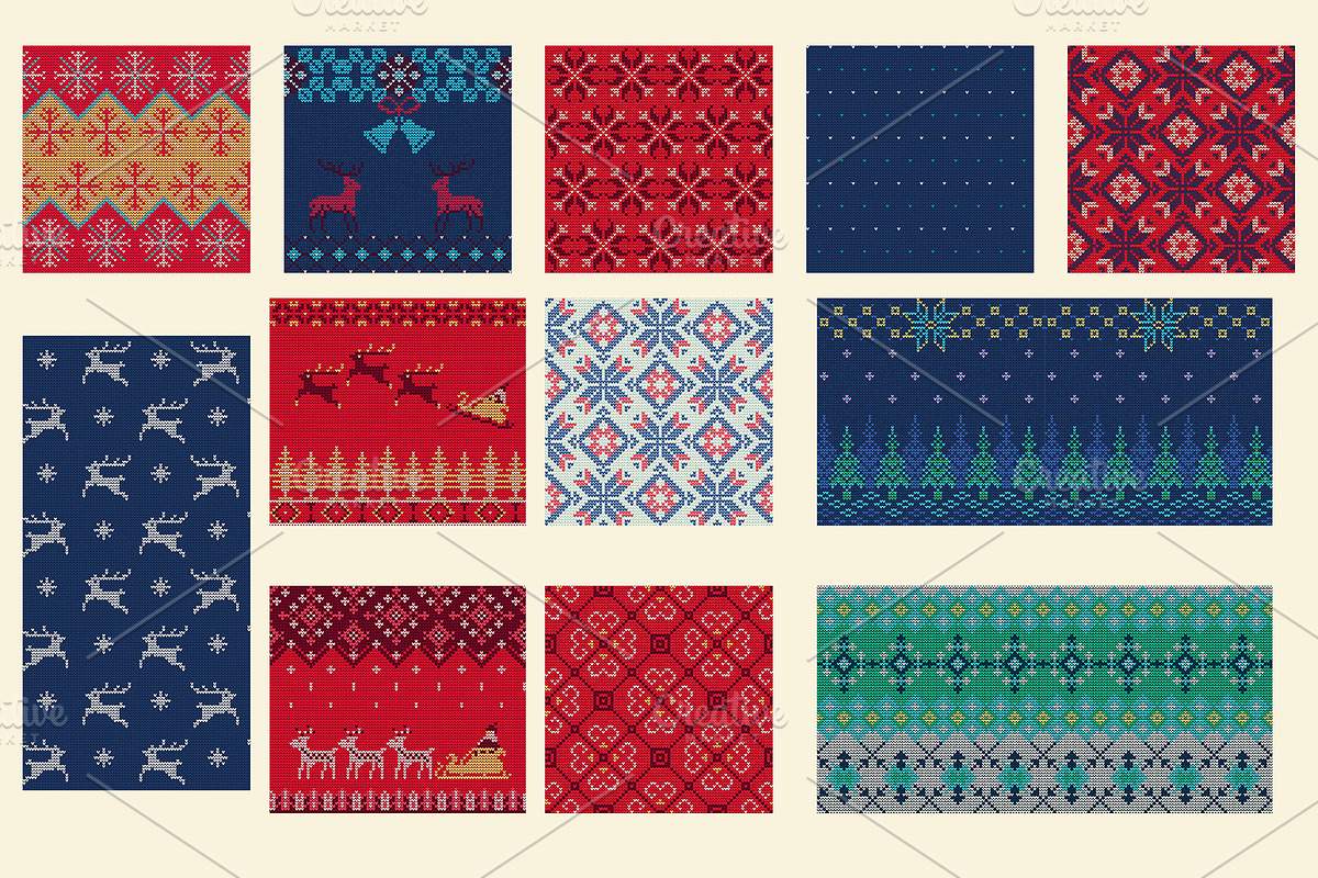 Knitted Christmas Seamless Pattern, a Pattern Graphic by Katyr (Photo 4 of 6)